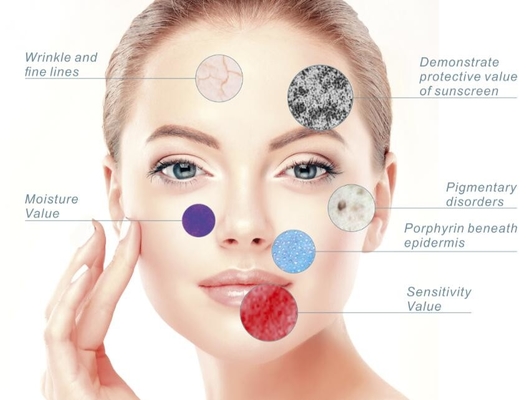7 języków szorstkość Maszyna do analizy skóry Urządzenie do dermatologii twarzy