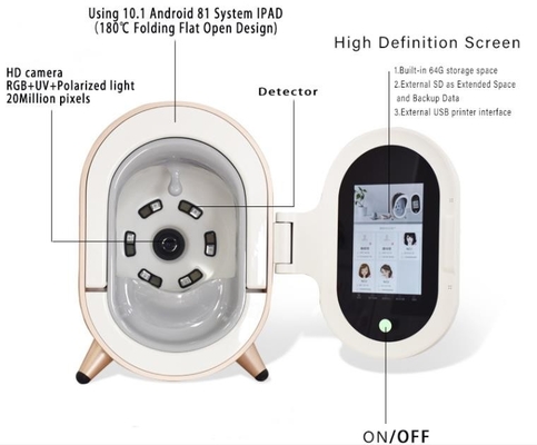 Skaner twarzy 50HZ Analizator skóry Diagnostyczne urządzenie do dermatologii twarzy